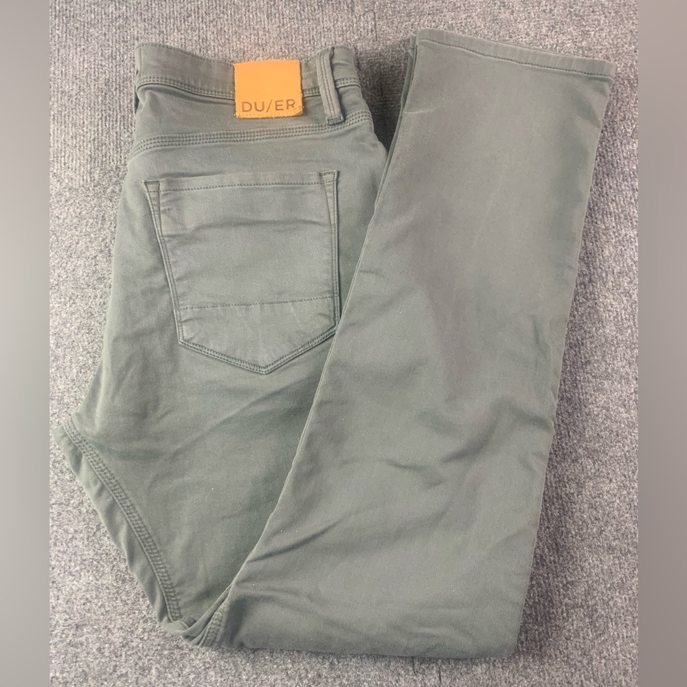 DU/ER N2X Relaxed Taper Mens Cotton Blend Chino Pants Size 33x31 Green